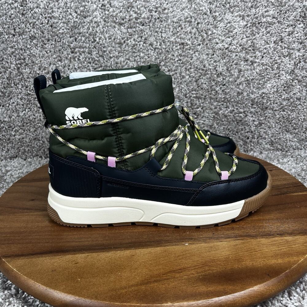 Sorel Women's Whitney III Slip-On Size 10 Waterproof Winter Boot Green / Black